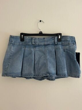 Madden Girl Light Blue Denim Pleated Skort NWT